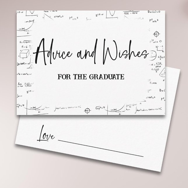 Cartão De Informações Conselhos e Desejos Preto e Branco Graduado em Mat (Criador carregado)