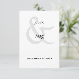 Cartão De Informações Contemporâneo Preto e Branco