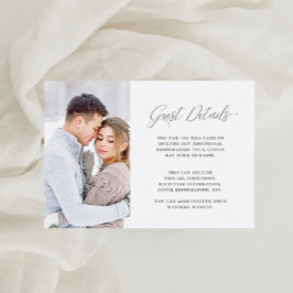 Cartão De Informações Convidado de Casamento Dois Detalhes Lados com Fot
