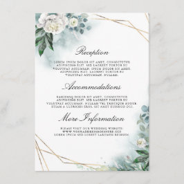 Cartão De Informações Convidado de Detalhes do Casamento Floral Branco