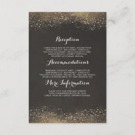 Cartão De Informações Convidado de Informações de Casamento de Glitter D