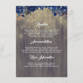 Cartão De Informações Convidado de Informações de Casamento Floral do Ma