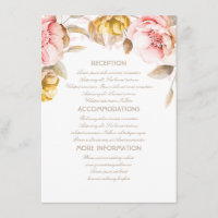 Convidado de Informações de Casamento Floral Doura