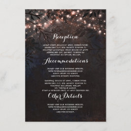 Cartão De Informações Convidado de Informações de Casamento Glitter Dour