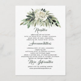 Cartão De Informações Convidado de Informações de Casamento Verde Esmaga