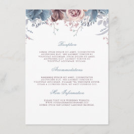 Cartão De Informações Convidado de Informações sobre Casamento Dusty Blu