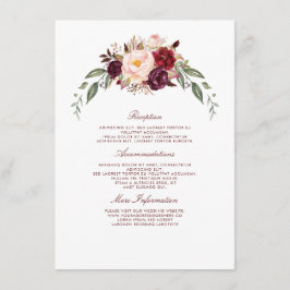 Cartão De Informações Convidado de Informações sobre Casamento Floral da