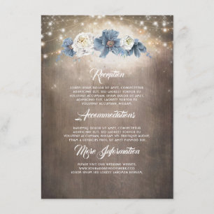Cartão De Informações Convidado de Informações sobre Casamento Floral de
