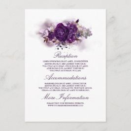 Cartão De Informações Convidado de Informações sobre Casamento Floral de