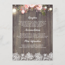 Cartão De Informações Convidado de Informações sobre Casamento Floral Ro