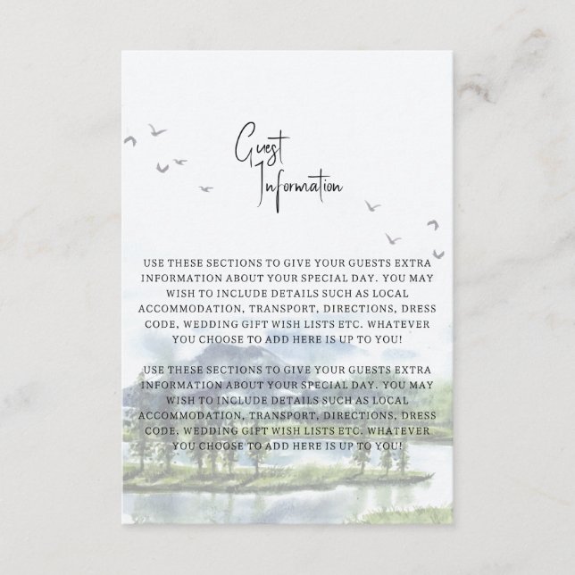 Cartão de Informações Convidado para excelentes La (Frente)