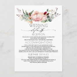 Cartão De Informações Convidado Rustic Fall Bloom Weding Information