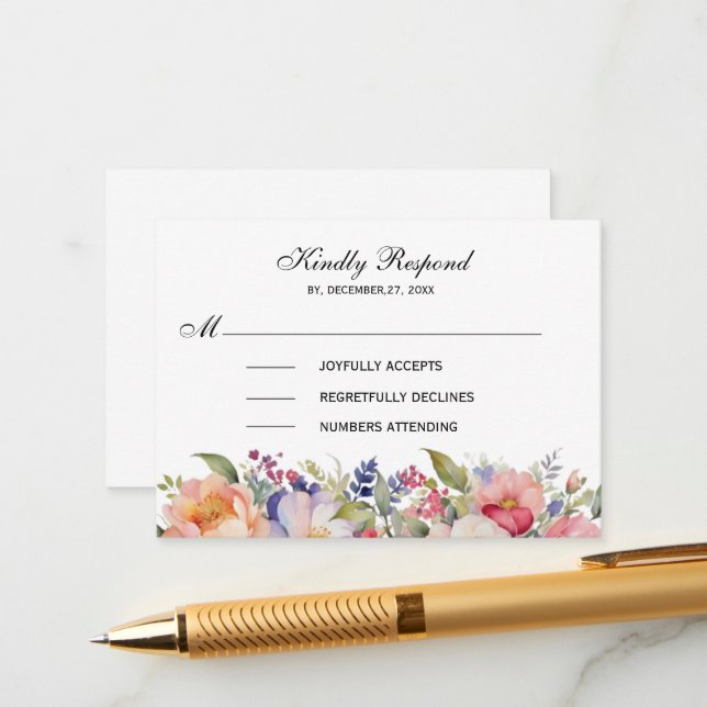 Cartão De Informações Convocação Muçulmana Floral Islâmica Moderna Rosa (Frente/Verso In Situ)