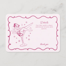 Cartão De Informações Coquetéis cor-de-rosa e vaqueiras Detalhes do Rode