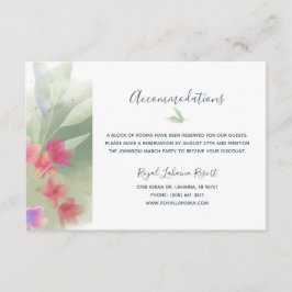 Cartão De Informações Cor da Água Plumeria