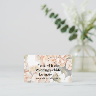 Cartão De Informações Cor de água floral branca esverdeada de cor de lar