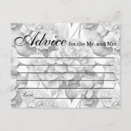 Cartão De Informações Cor de água floral negra da cinza branca Elegante