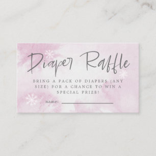 Cartão De Informações Cor-de-água rosa Tíquete de Fralda de neve de inve