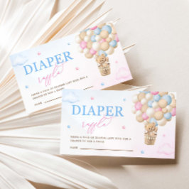 Cartão De Informações Cor-de-rosa e azul Ressalta Fralda Raffle Enclosur