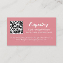 Cartão De Informações Cor-de-rosa-rosa com Código QR do Registro do chá 
