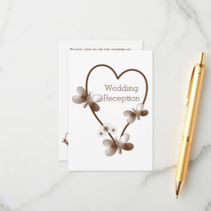 Cartão De Informações Coração De Chocolate E Recepção de casamento De Bo