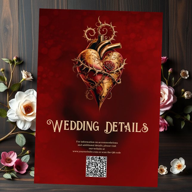 Cartão De Informações Coração de paixão romance e amor. (Criador carregado)