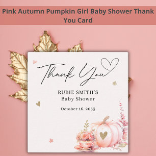 Cartão De Informações Coração Dourado Pumpkin Cor-de-Rosa Queda