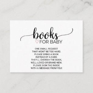 Cartão De Informações Coração Rosa Livro Preto de Caligrafia - Inserçã