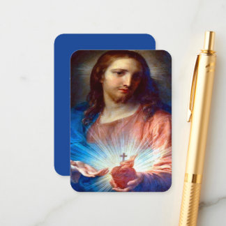 Cartão De Informações Coração Sagrado de Jesus com Oração Conseccionária