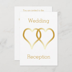 Cartão De Informações Corações Dourados da placa de gabinete de recepção