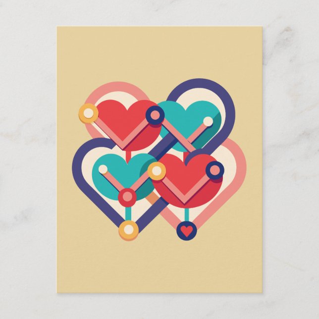 Cartão De Informações Corações Interconectados (Frente)