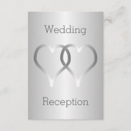 Cartão De Informações Corações prateados da placa de gabinete de recepçã