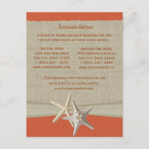 Cartão De Informações Coral Sunshine Beach Wedtions Inserir