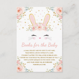 Cartão De Informações Coram os livros florais cor-de-rosa do coelho de