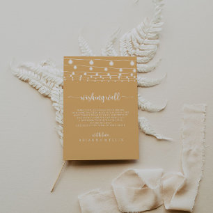 Cartão De Informações Corda Rústica Luzes Amarelo Casamento Desejando Be