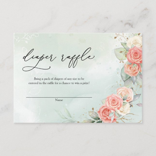 Cartão De Informações Coroa de folhagem de rosa empoeirada boêmia Sortei (Frente)