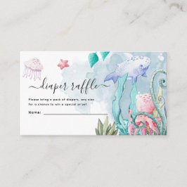 Cartão De Informações Corte debaixo do mar Fralda Raffle Enclo