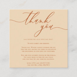 Cartão De Informações Costume de casamento Foto Simples obrigado por