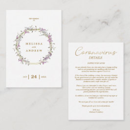 Cartão De Informações Covid19 Details Custom Lilac Elegant Garland