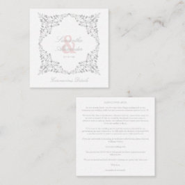 Cartão De Informações Covid19 Wedding Details Classic Elegant Flourish