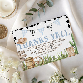 Cartão De Informações Cowboy Baby Shower Thank You Card