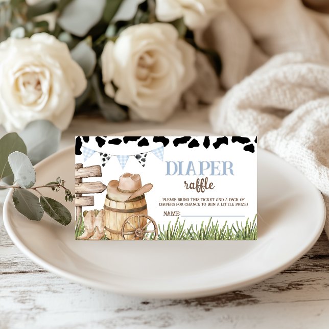 Cartão De Informações Cowboy Diaper Raffle Insert (Criador carregado)