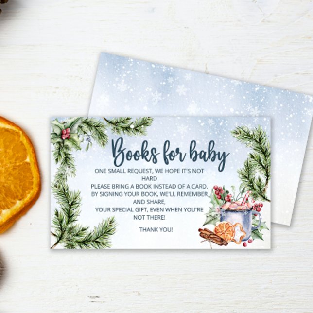 Cartão De Informações Cozy Winter Hot Cocoa Snowly livros para bilhetes  (Criador carregado)