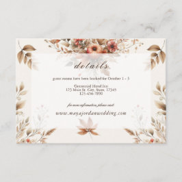 Cartão De Informações Creme Autumn Details Enclosure Card