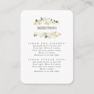 Cartão De Informações Creme e Sage Instruções de casamento