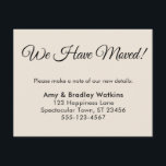 Cartão De Informações Creme Simples Mudamos de Endereço<br><div class="desc">Mantenha seus amigos e familiares atualizados com seu novo endereço usando esses cartões de folga simples. Um guião elegante e tradicional foi emparelhado com uma fonte simples, sans-serif, para um resultado bonito. Todas as camadas foram adicionadas separadamente e deixadas desbloqueadas para dar a você o controle de cheio de design...</div>