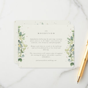 Cartão De Informações Creme Snowberry+Eucalyptus Recepção Emendada