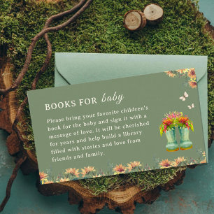 Cartão De Informações Crescendo com Livro de Chás de fraldas de Amor par