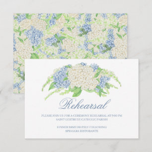 Cartão De Informações Crest de Casamento de Hortênsias Azuis e Brancas e