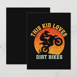 Cartão De Informações Crianças Moto de Terra Engraçada